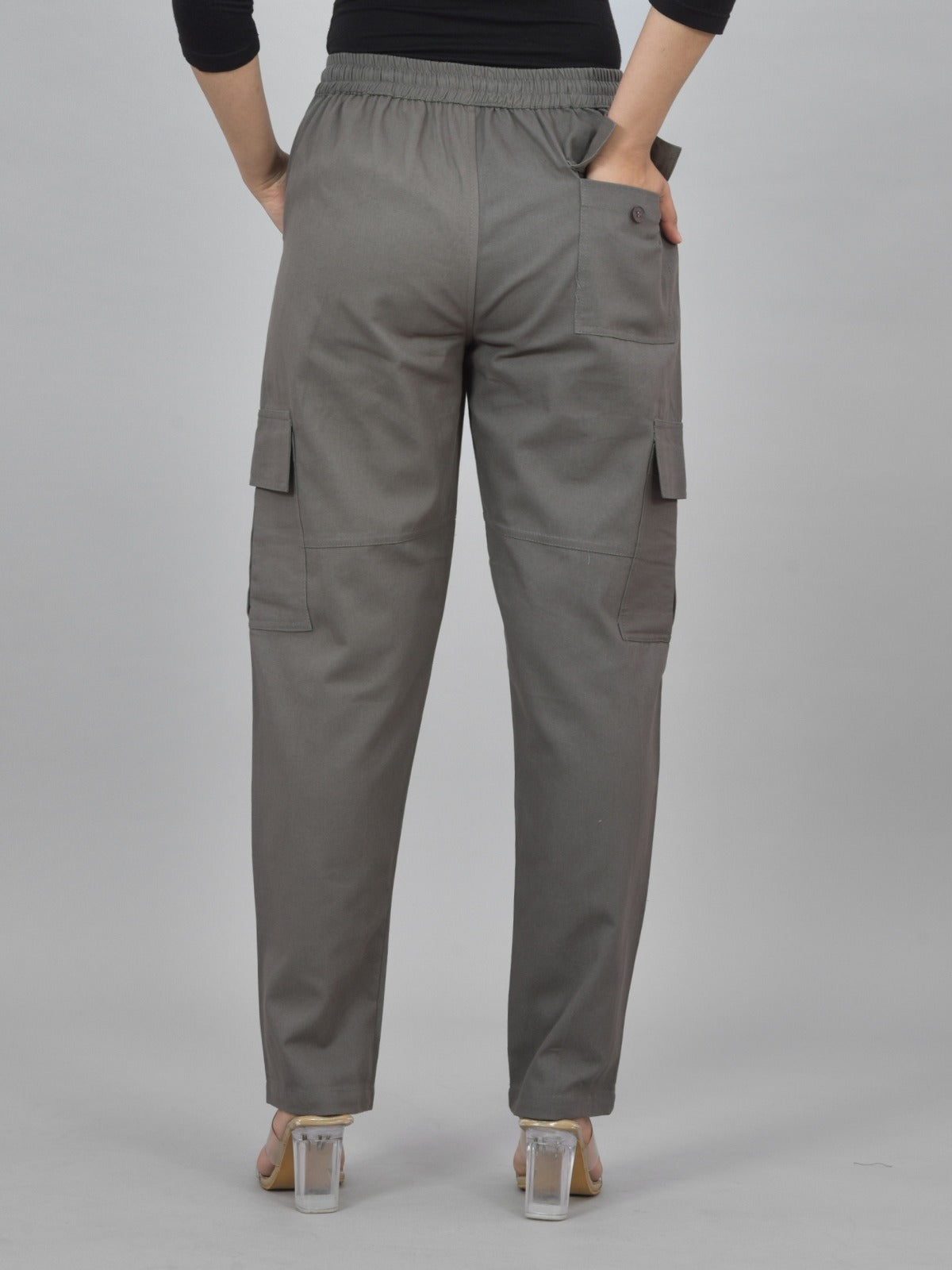 Grey 5 Pocket Twill Straight Cargo Pant
