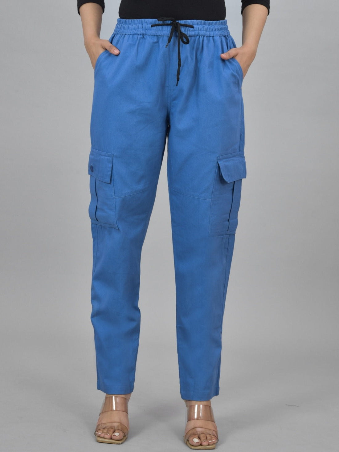 Blue 5 Pocket Twill Straight Cargo Pant