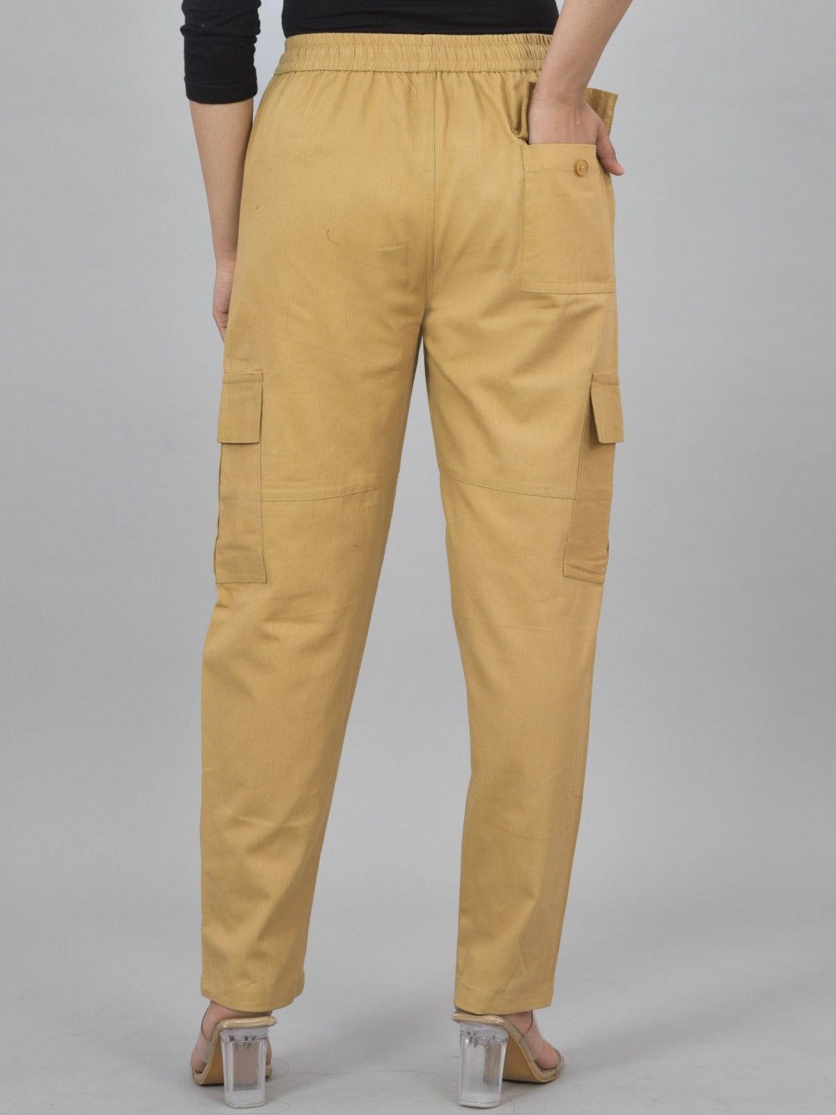 Khaki 5 Pocket Twill Straight Cargo Pant