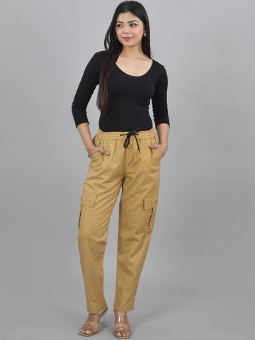 Khaki 5 Pocket Twill Straight Cargo Pant