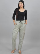 Melange Grey 5 Pocket Twill Straight Cargo Pant