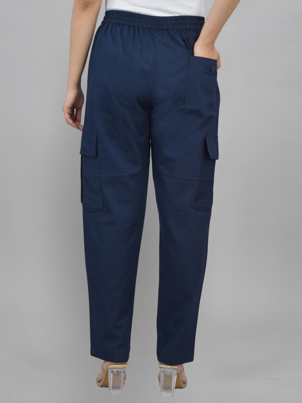 Navy Blue 5 Pocket Twill Straight Cargo Pant