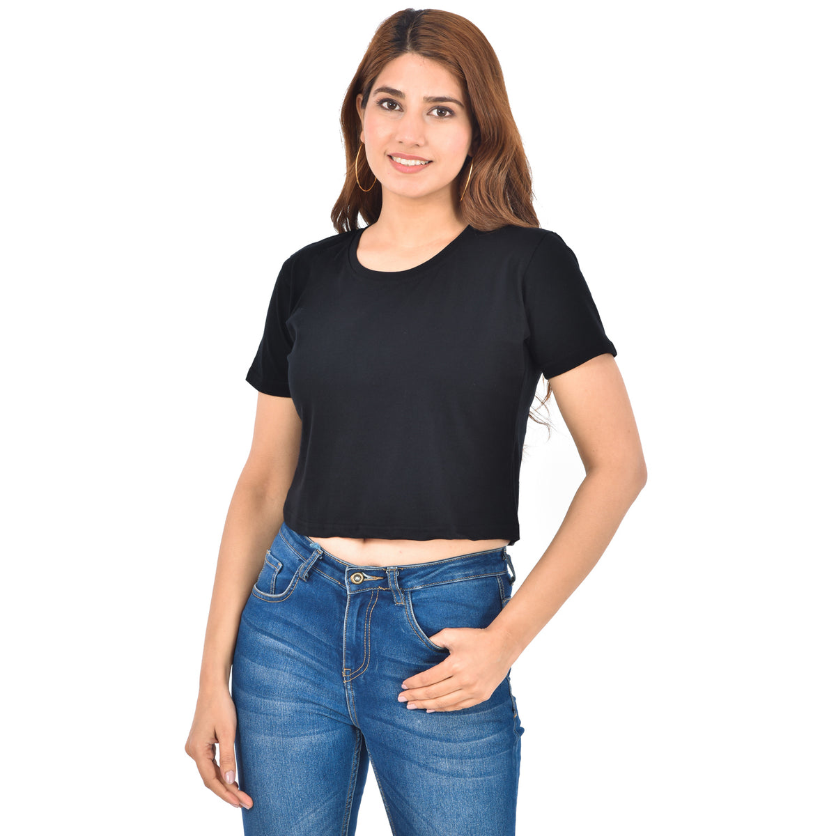 Black & Grey Cotton Hosiery Crop Top Combo