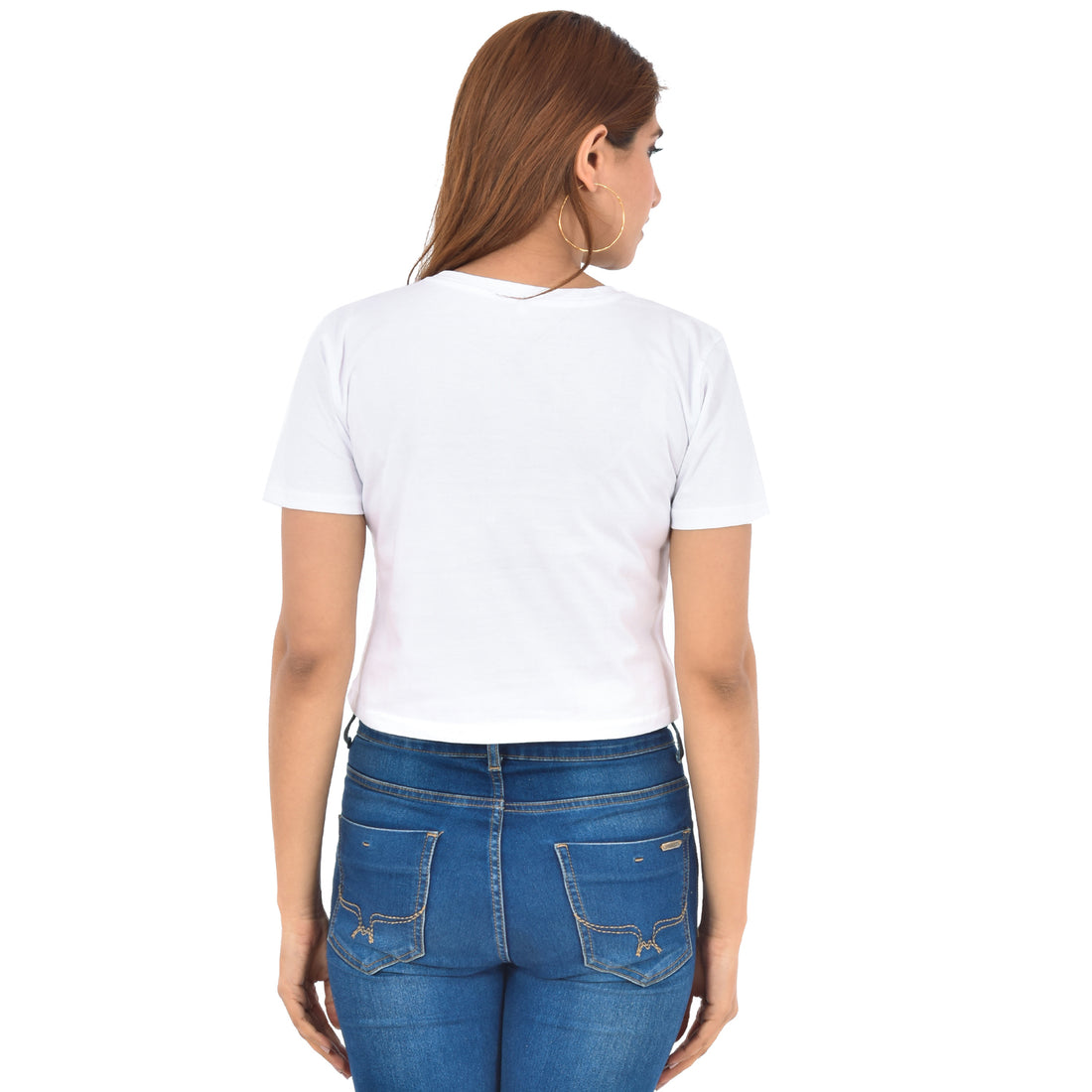 White Cotton Hosiery Crop Top