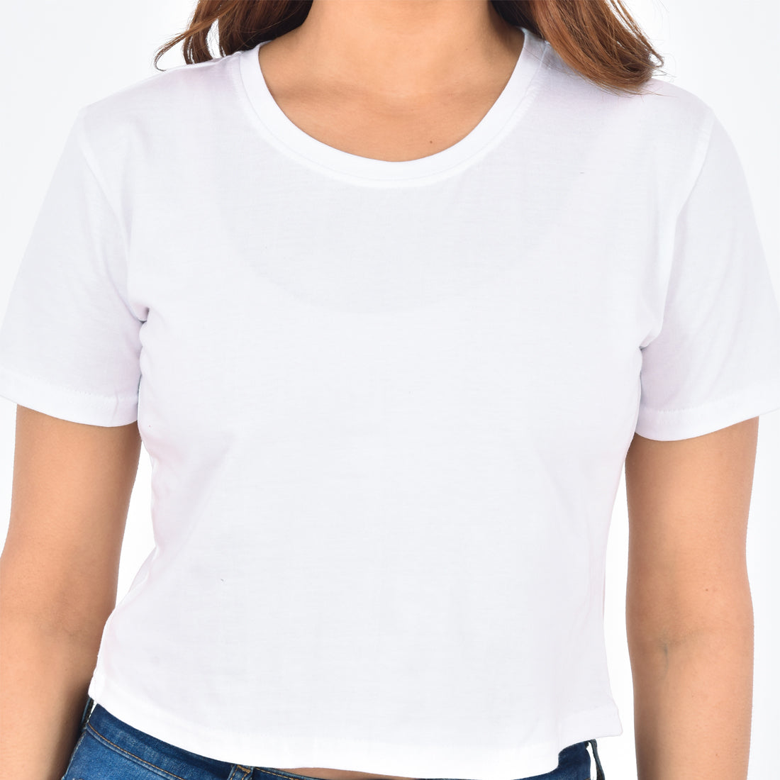 White Cotton Hosiery Crop Top