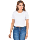 White Cotton Hosiery Crop Top