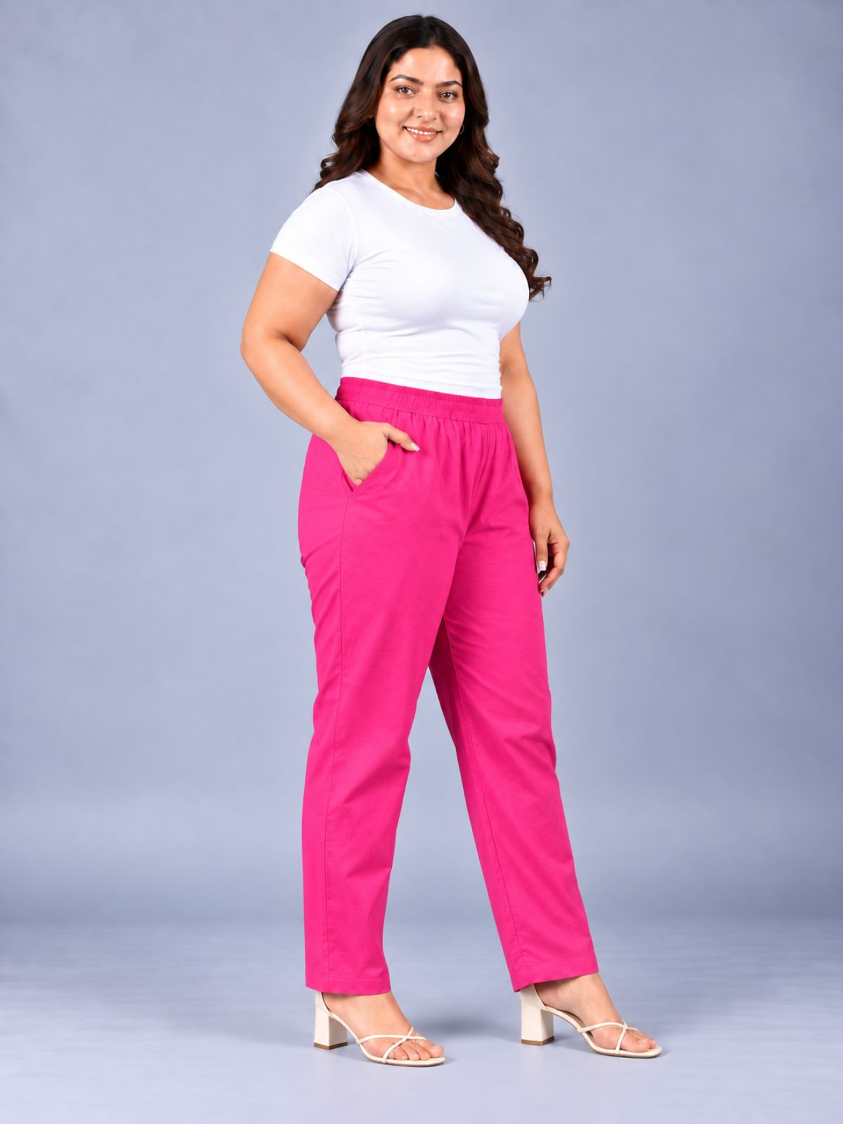 Rani Round Elastic Plus Sizes Cotton Trouser