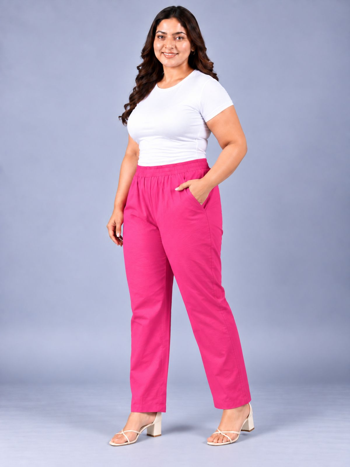Rani Round Elastic Plus Sizes Cotton Trouser