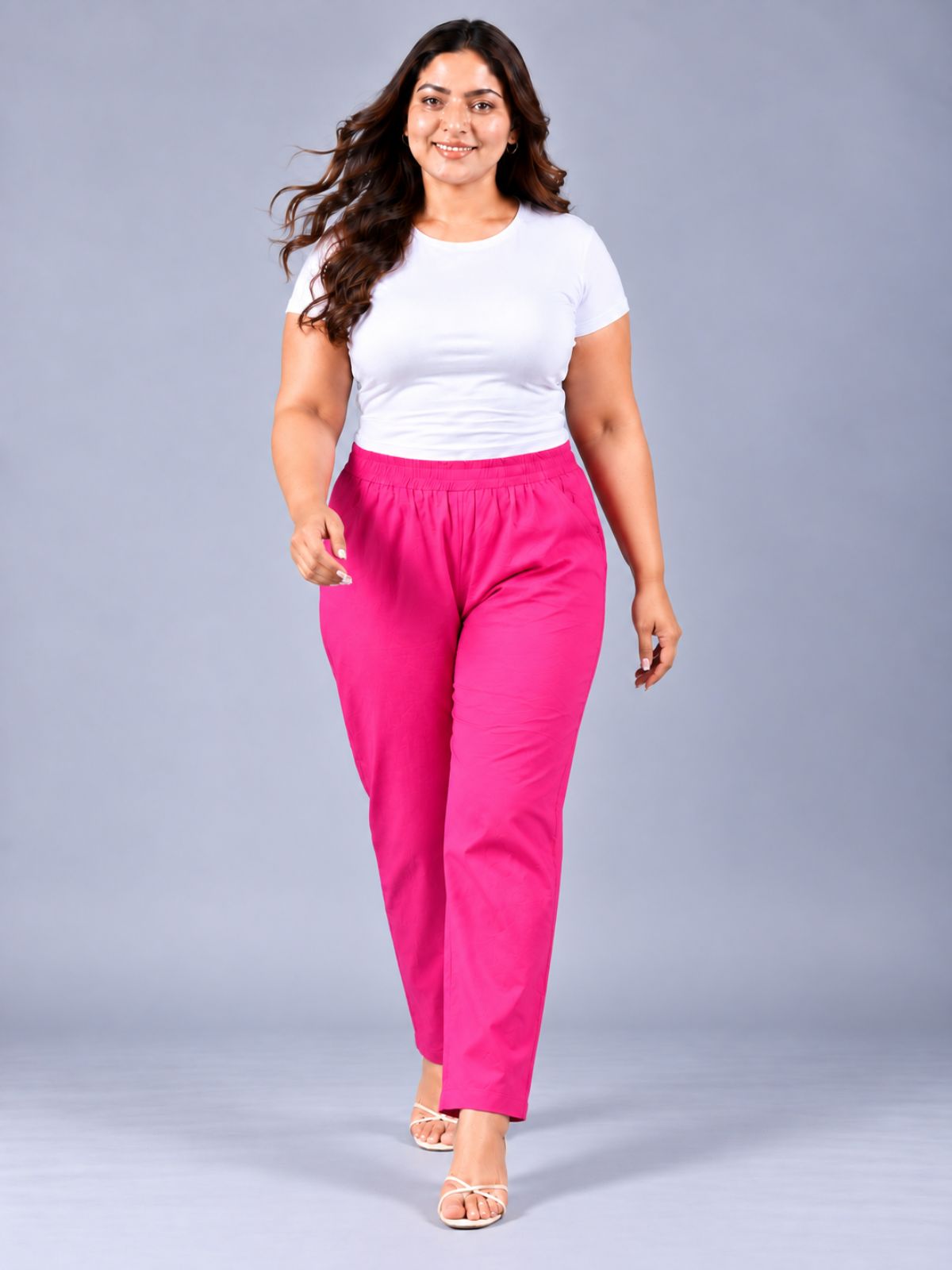 Rani Round Elastic Plus Sizes Cotton Trouser