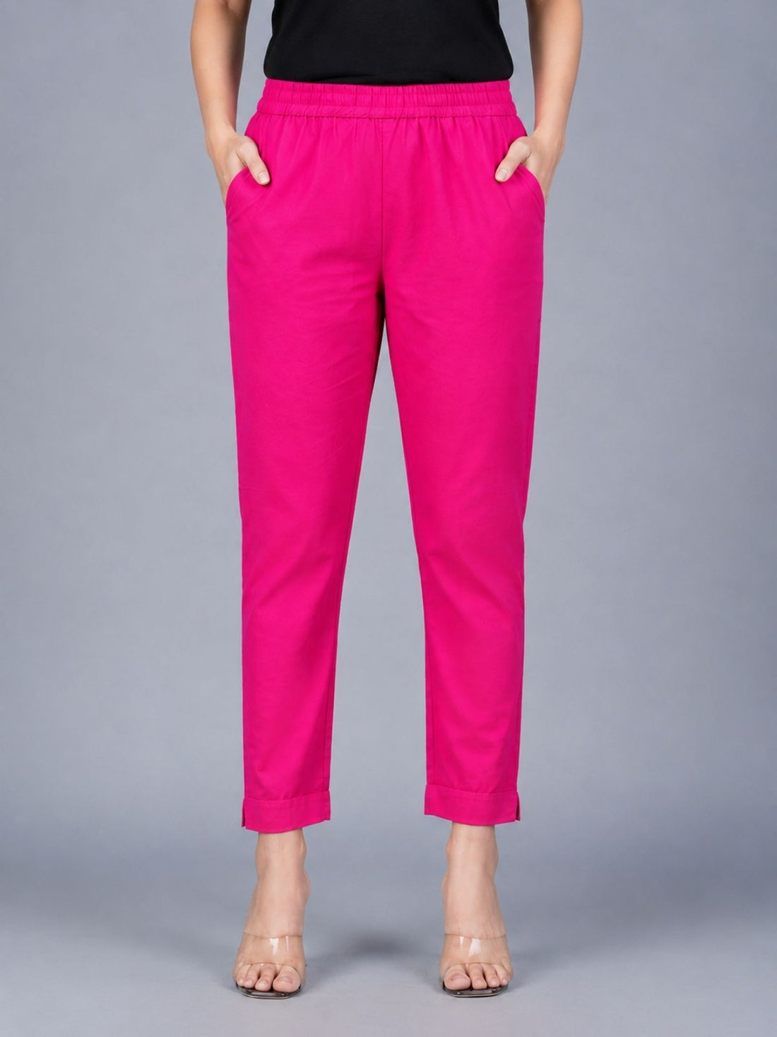 Rani & Wine Regular Fit Elastic Cotton Trouser Combo