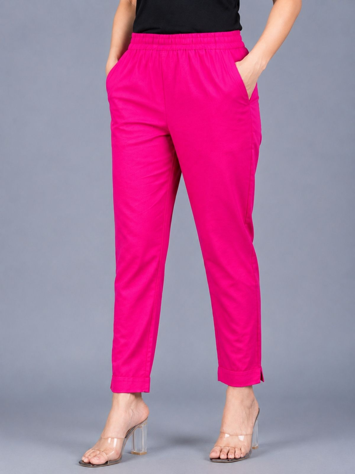 Melange & Rani Regular Fit Elastic Cotton Trouser Combo