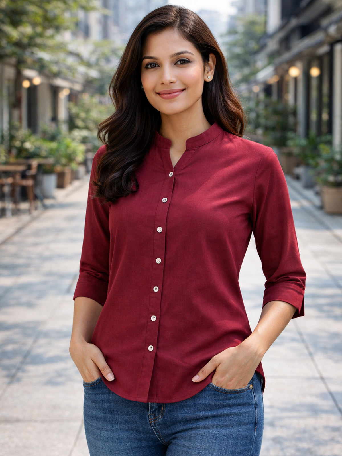 Wine Viscose Shirts