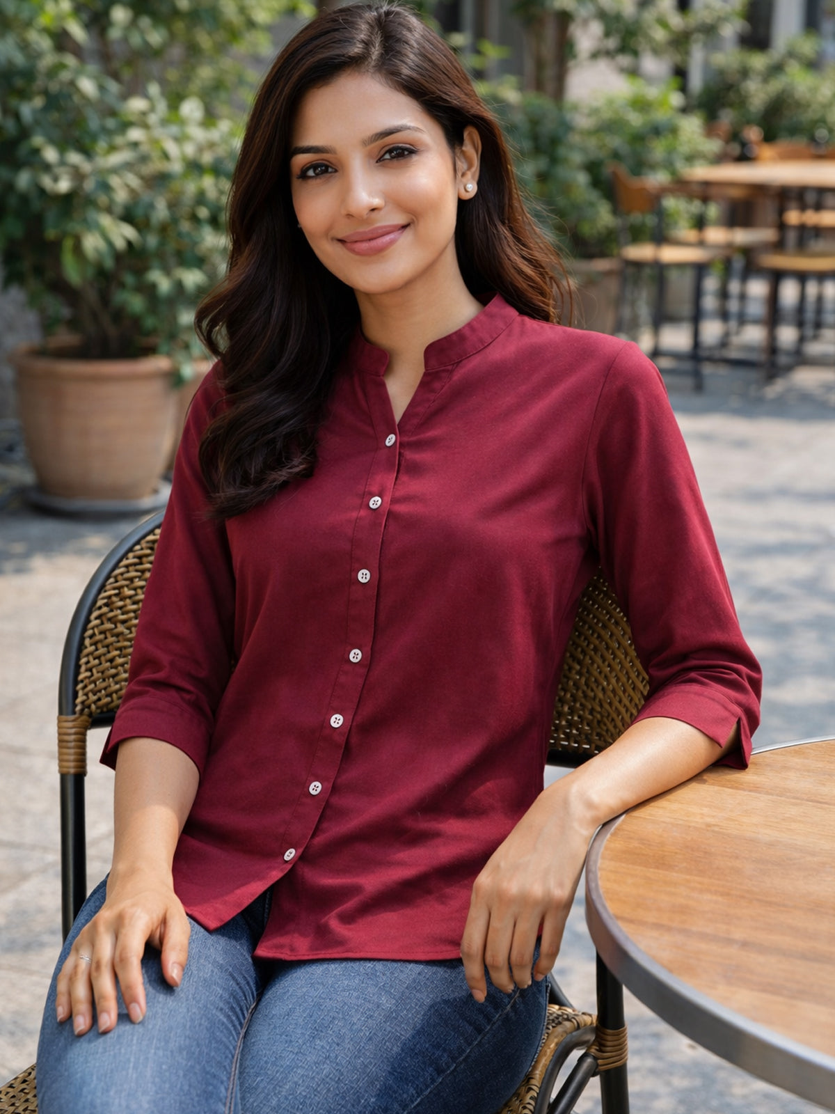 Wine Viscose Shirts
