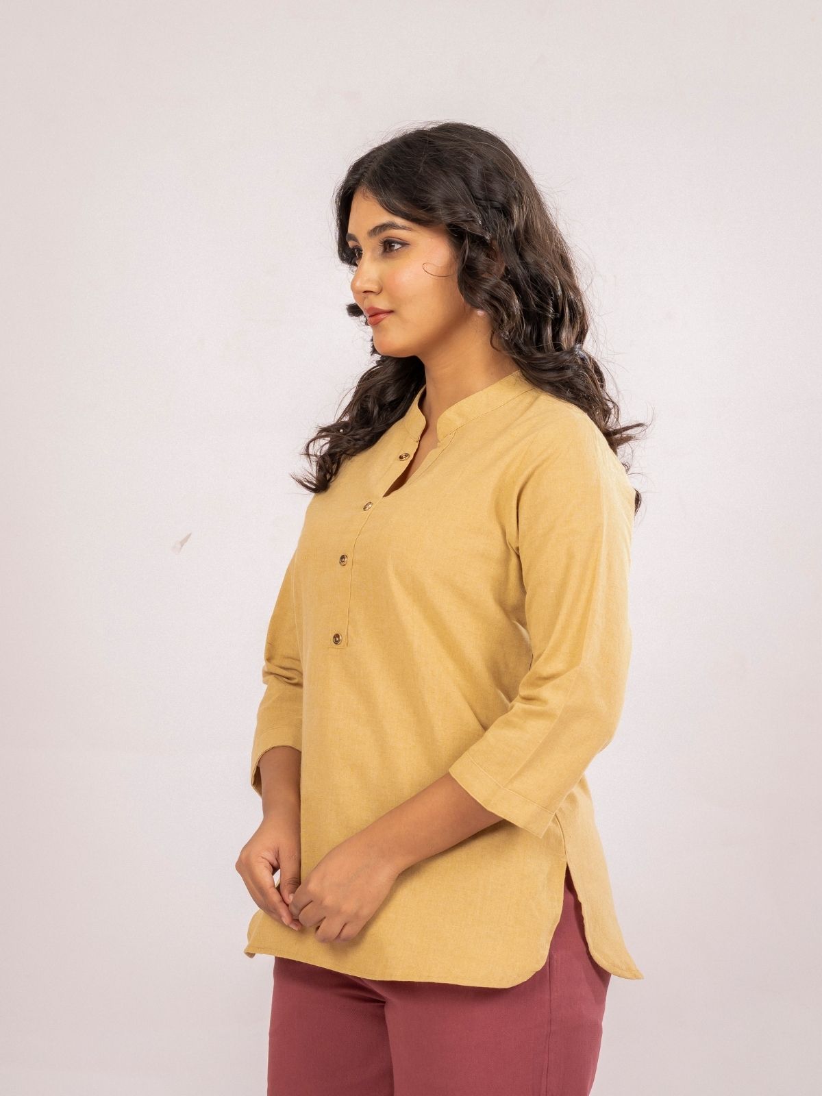 Beige Cotton Comfort Tops