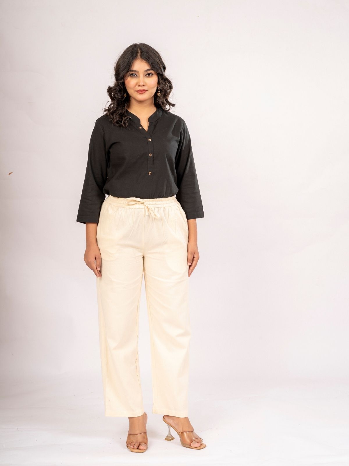 Black Cotton Comfort Tops