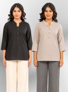 Black & Grey Cotton Comfort Tops Combo
