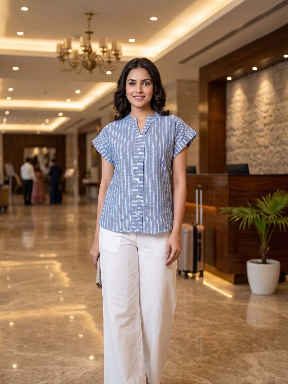 Blue Stripe Cotton Top