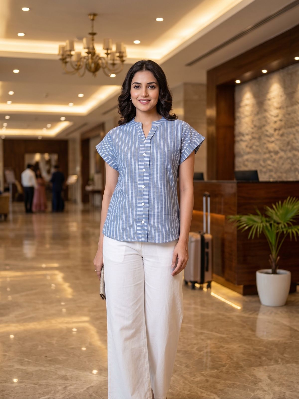 Blue Stripe Cotton Top