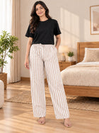 Brown Cotton Stripe Payjama Pants