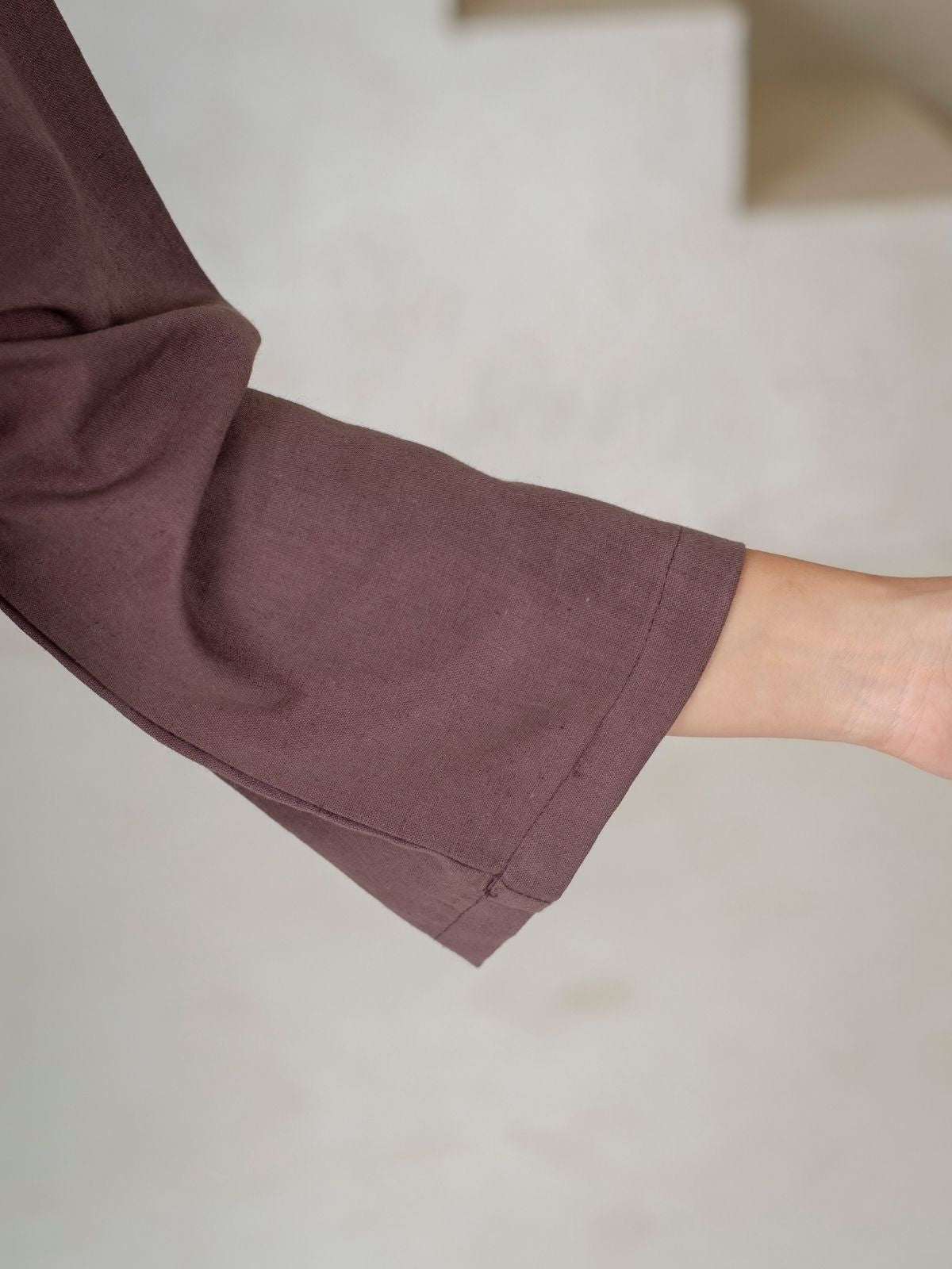 Chocolate Cotton bell Sleeves Shirts