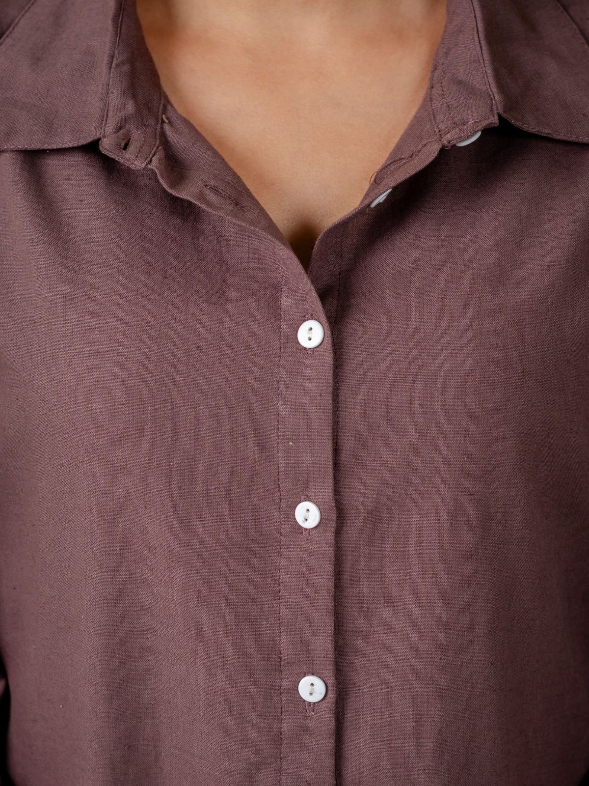 Chocolate Cotton bell Sleeves Shirts