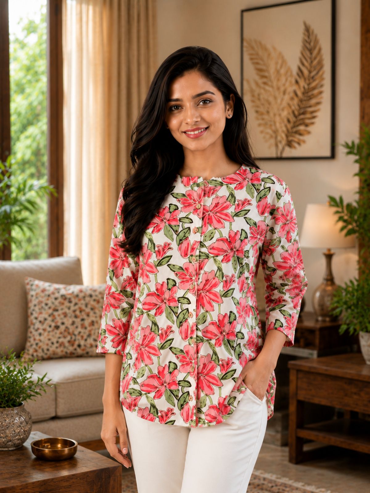 Cotton Printed Round Neck Shirts CM-004