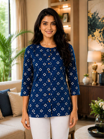 Cotton Printed Round Neck Shirts CM-018