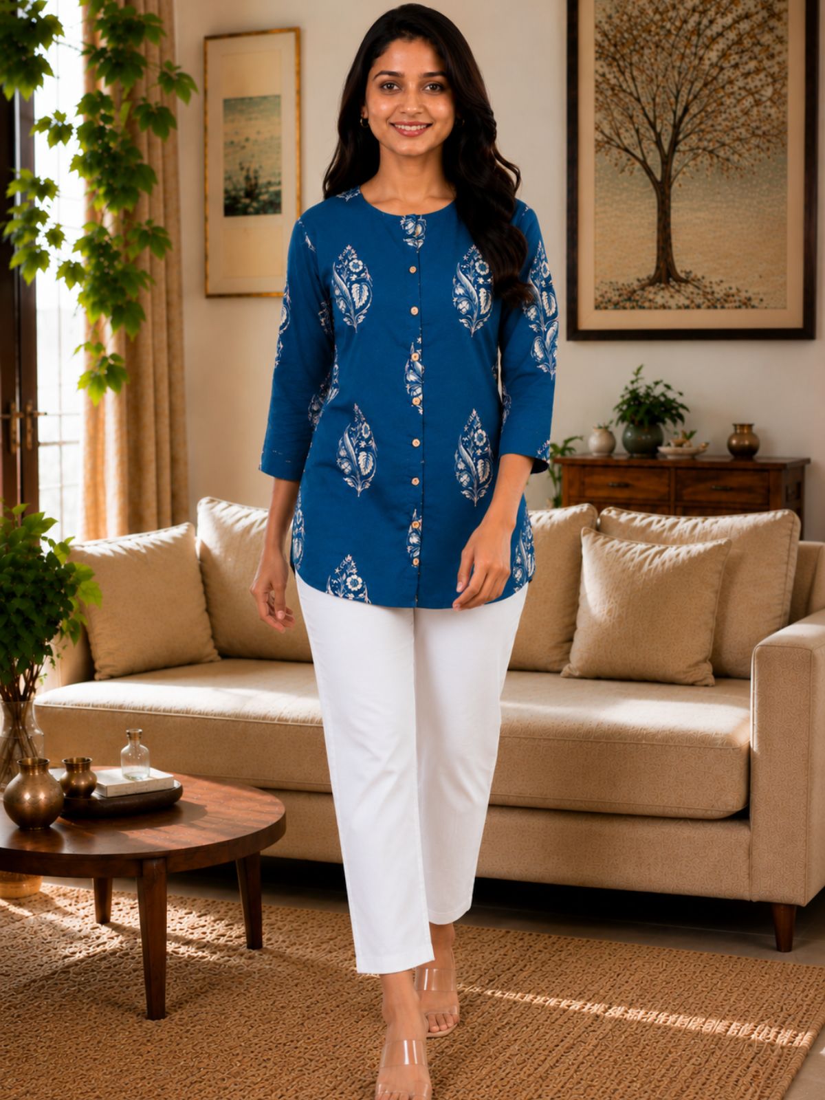 Cotton Printed Round Neck Shirts CM-020