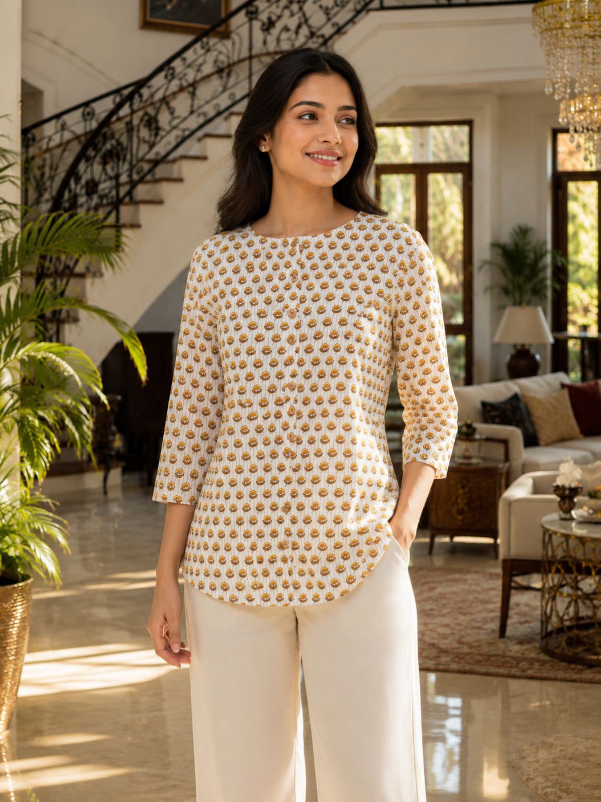 Cotton Printed Round Neck Shirts CM-030