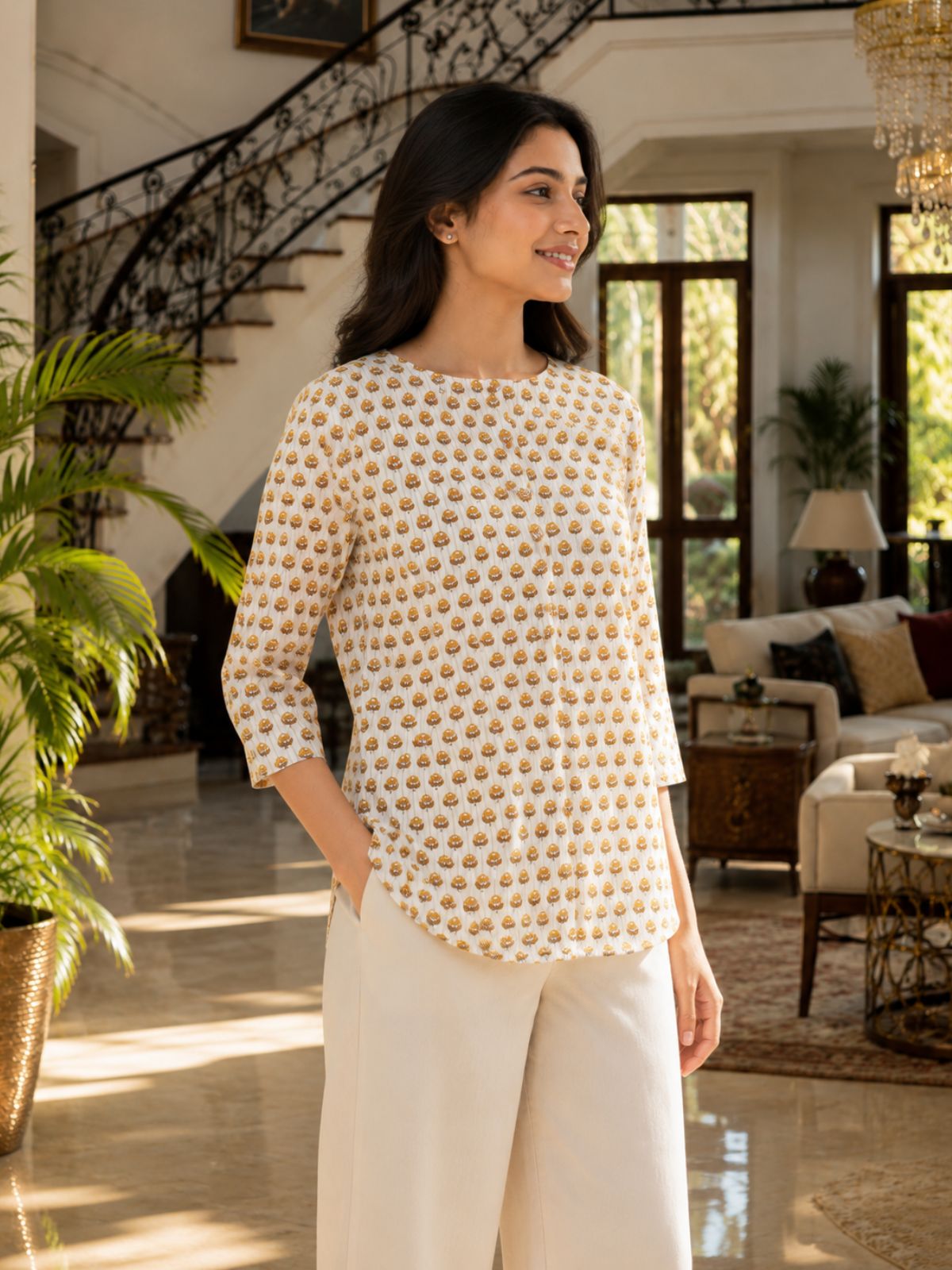 Cotton Printed Round Neck Shirts CM-030