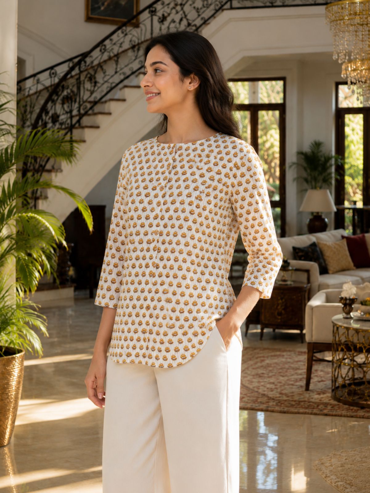 Cotton Printed Round Neck Shirts CM-030