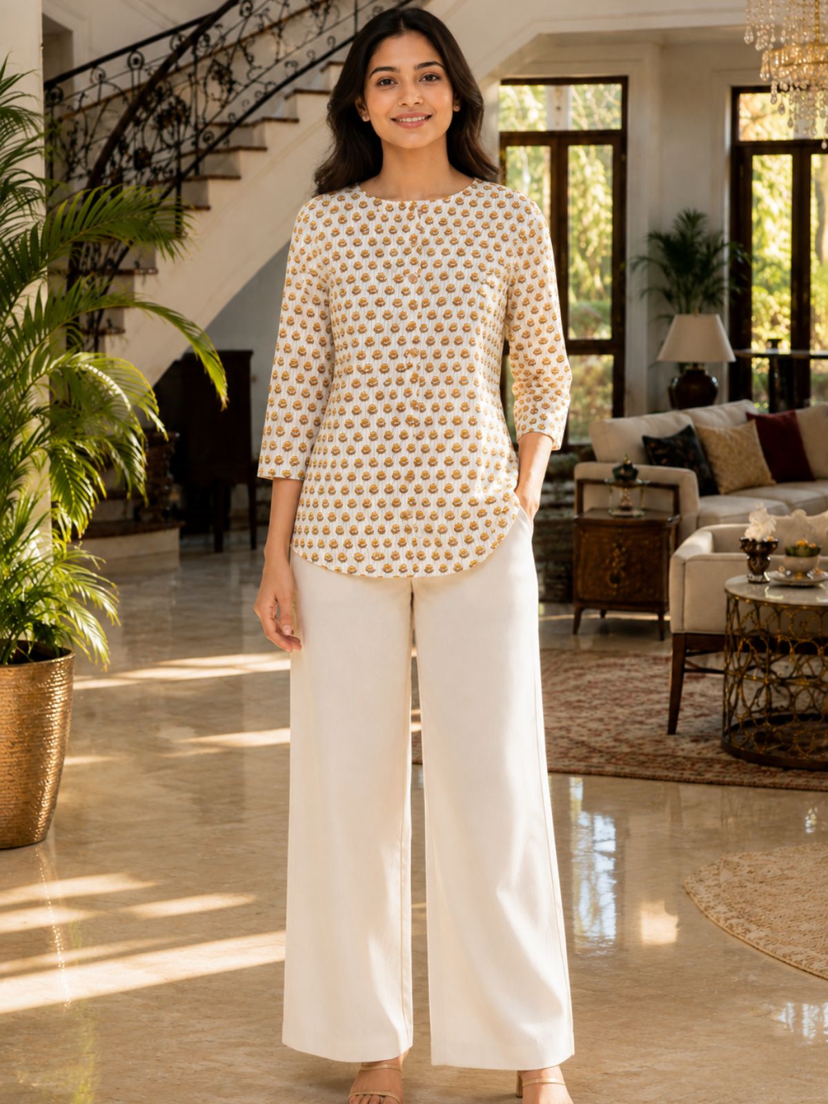 Cotton Printed Round Neck Shirts CM-030