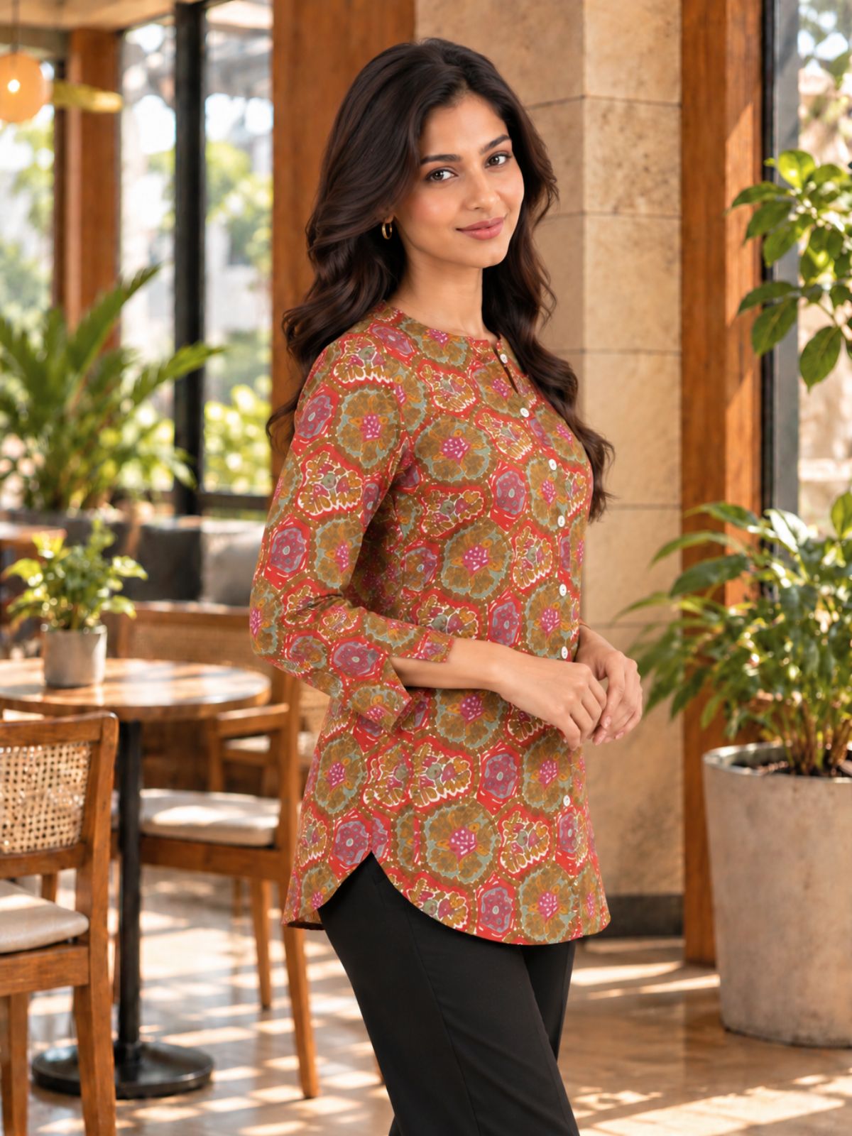 Cotton Printed Round Neck Shirts CM-031