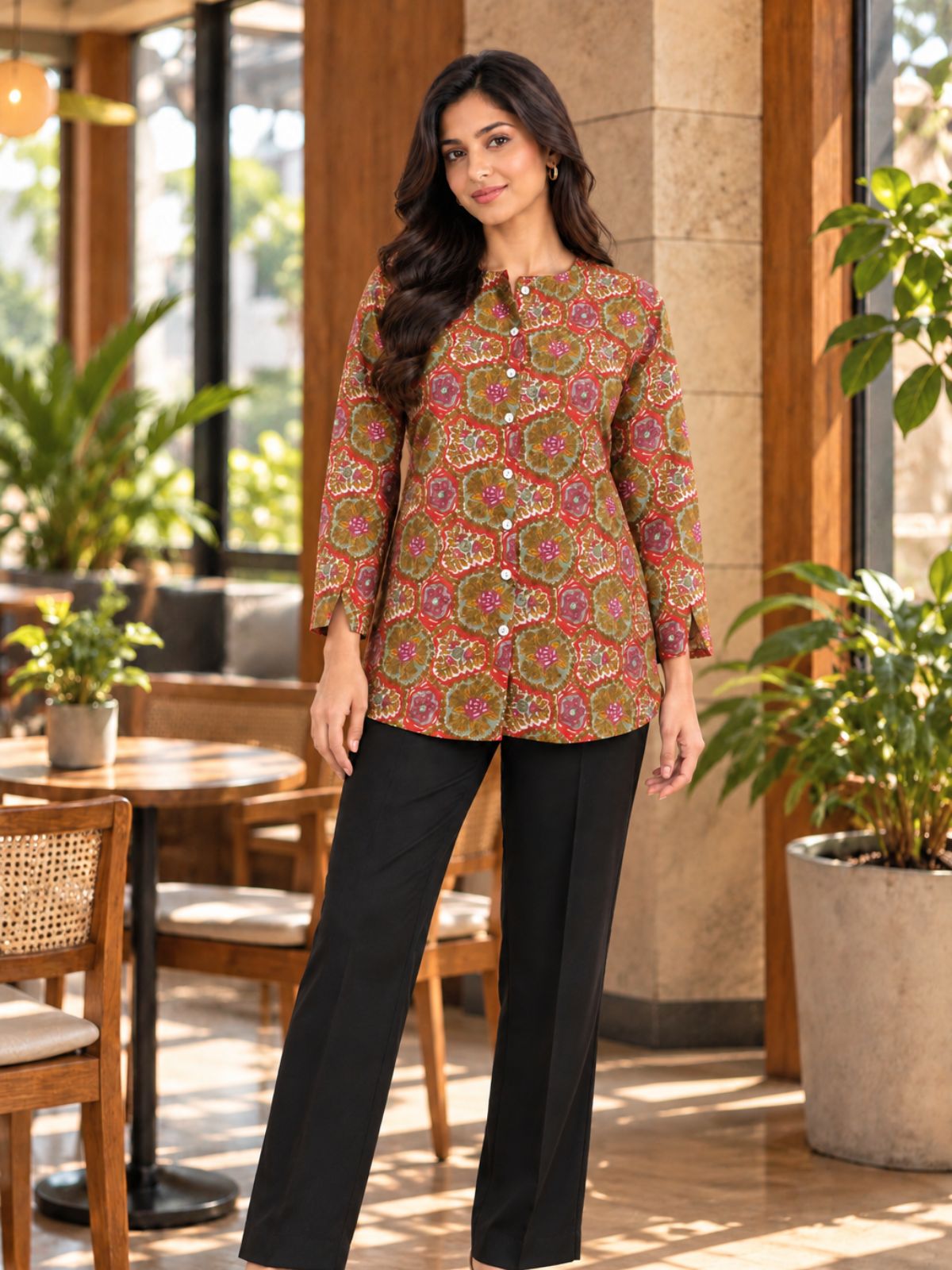 Cotton Printed Round Neck Shirts CM-031
