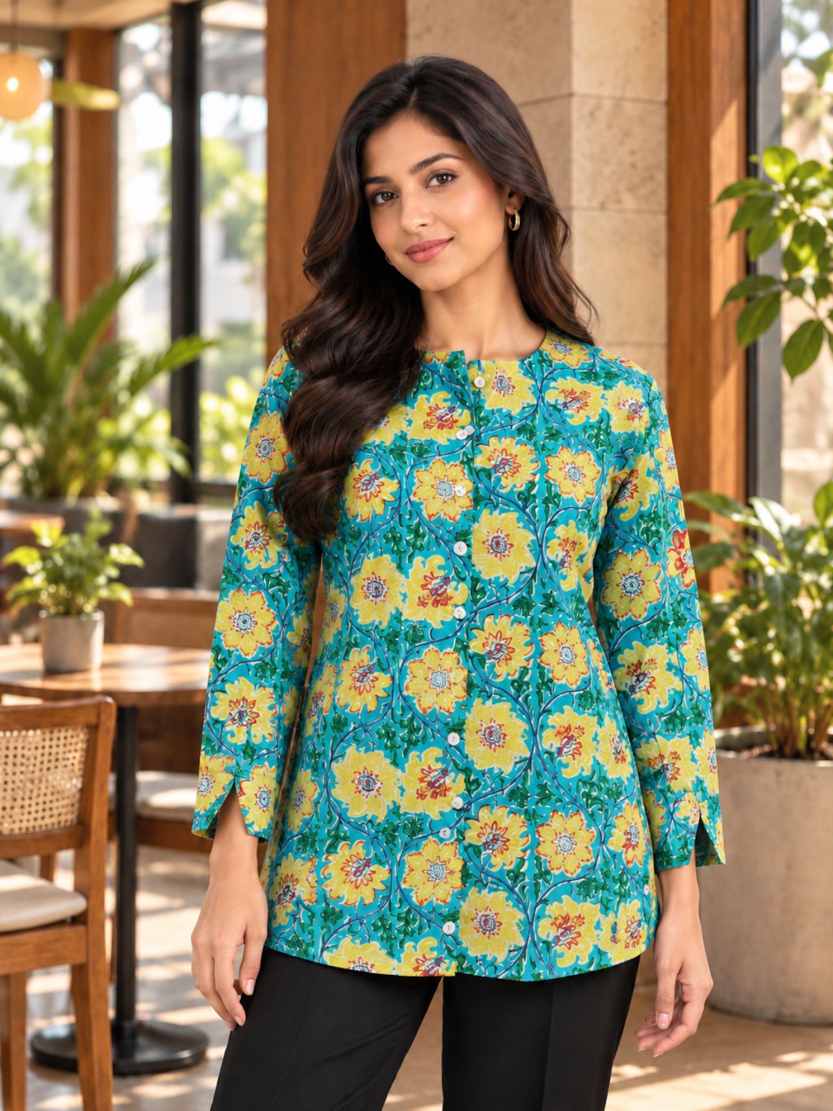 Cotton Printed Round Neck Shirts CM-032
