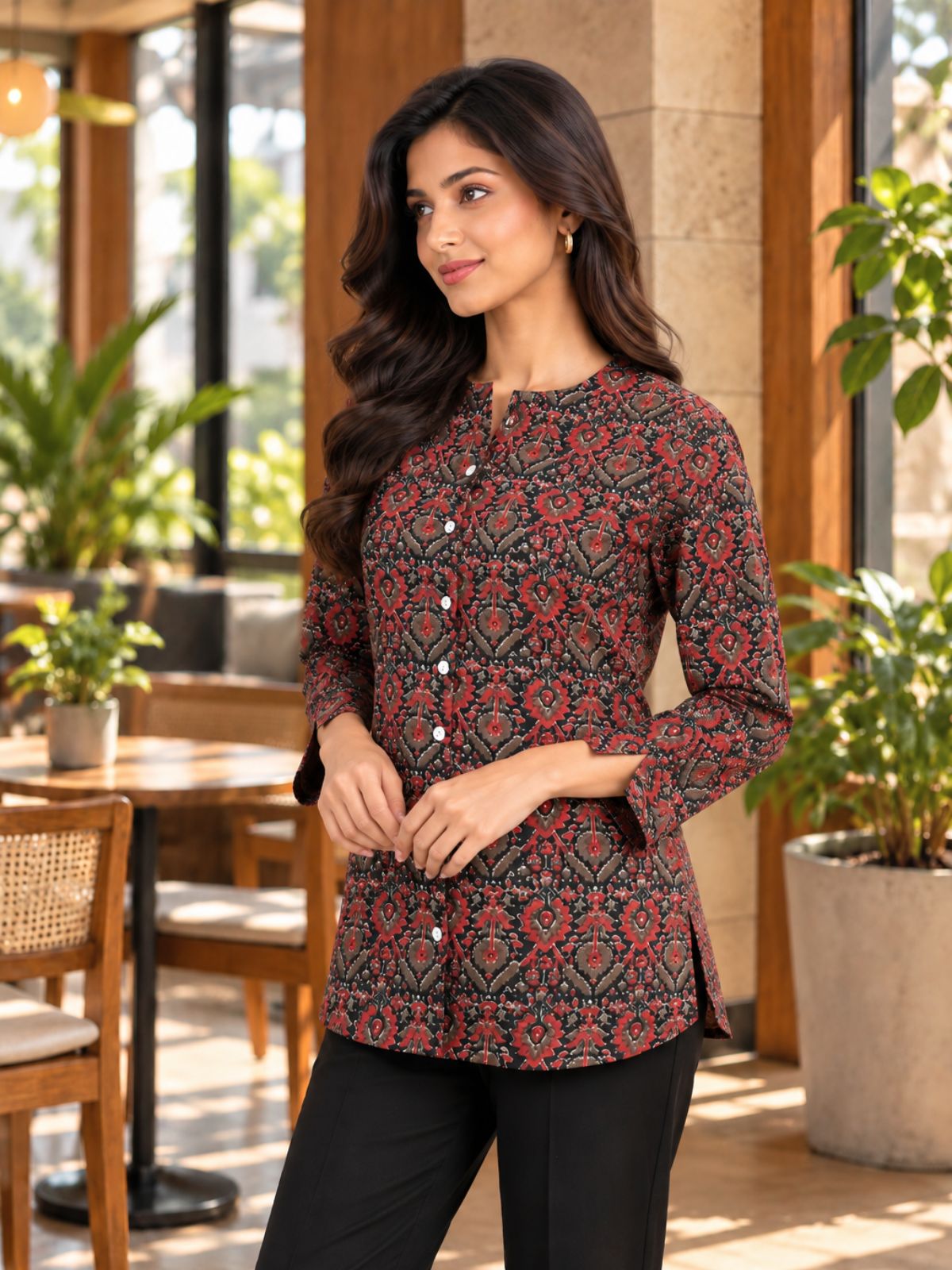 Cotton Printed Round Neck Shirts CM-033