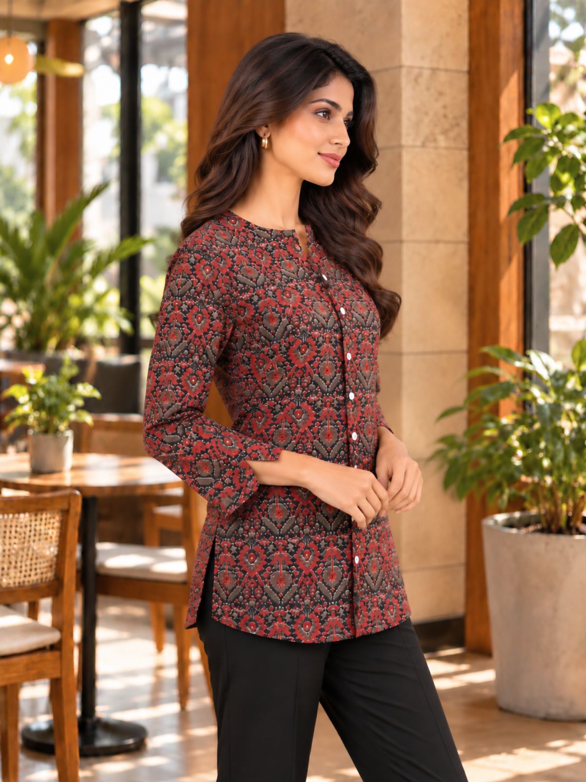 Cotton Printed Round Neck Shirts CM-033