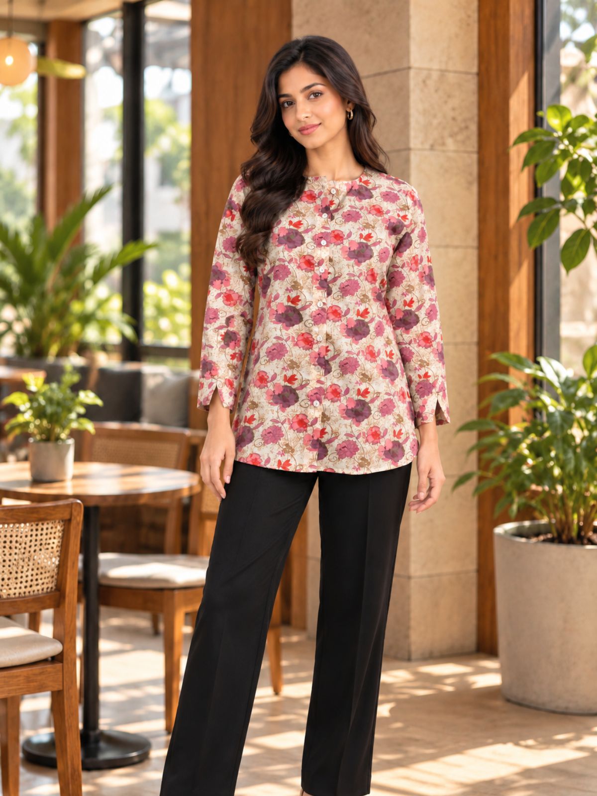 Cotton Printed Round Neck Shirts CM-034