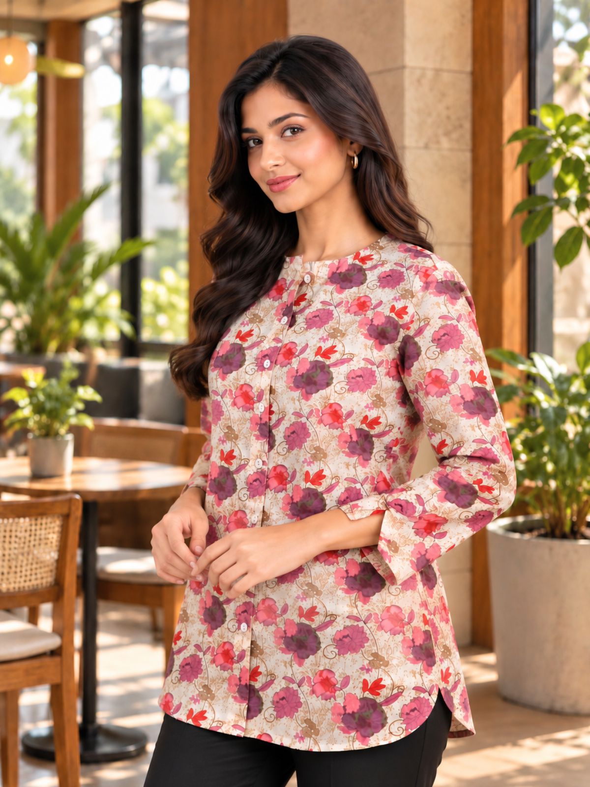 Cotton Printed Round Neck Shirts CM-034