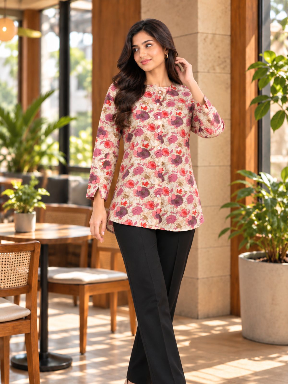 Cotton Printed Round Neck Shirts CM-034
