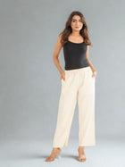 Cream Cotton Twill Pajama Pants