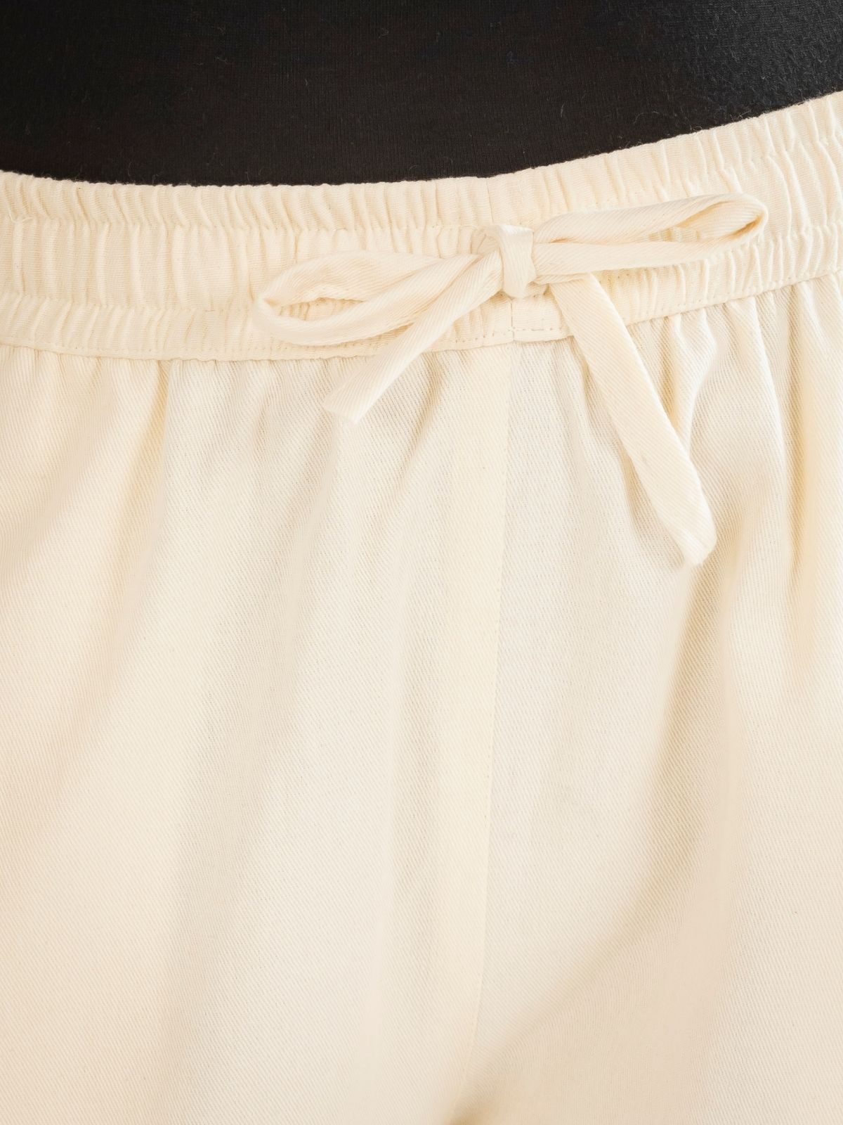 Cream Cotton Twill Pajama Pants