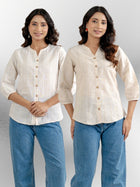 Dark Brown & Light Brown Striped Shirts Combo