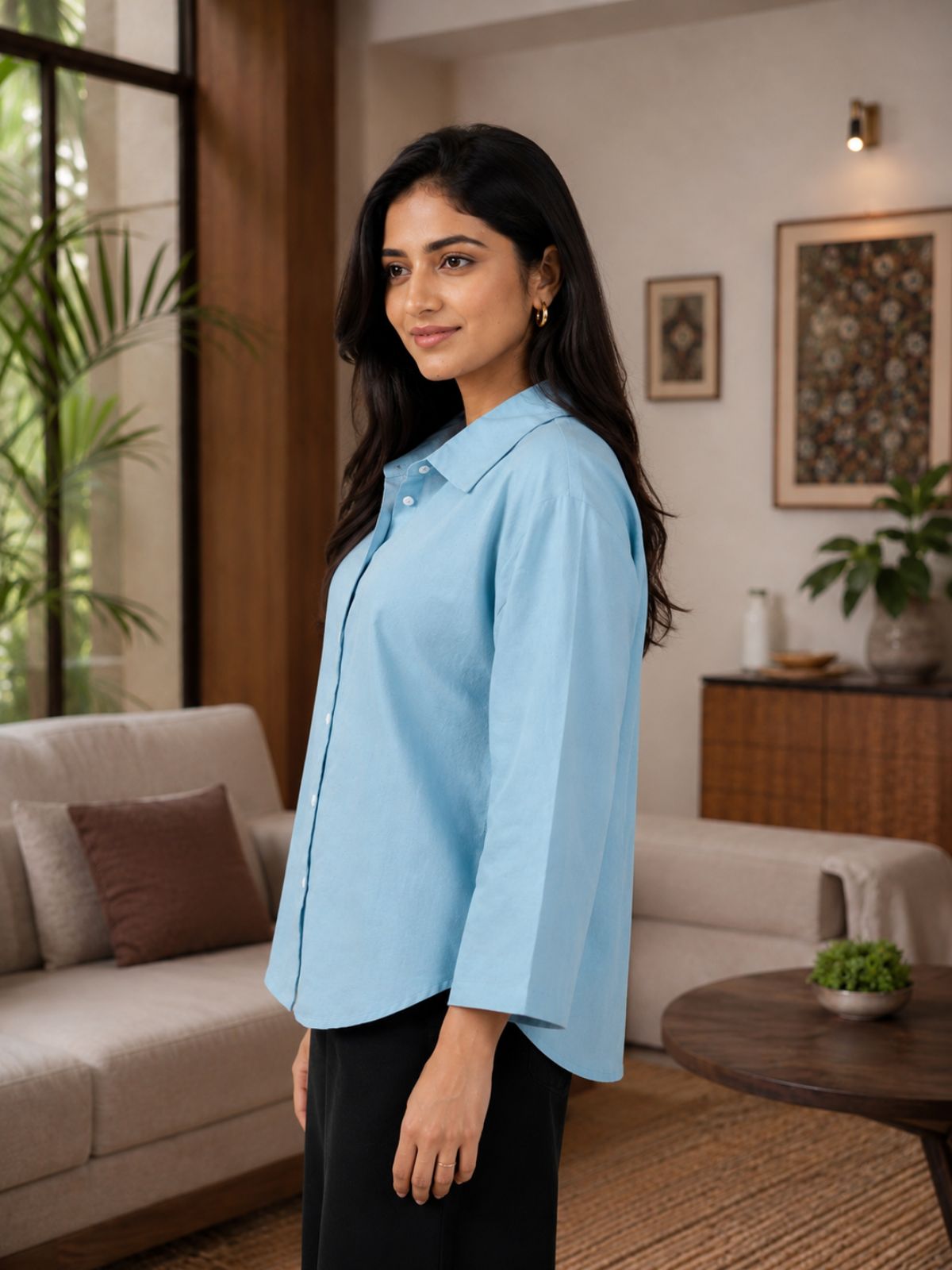 Firozi Cotton bell Sleeves Shirts