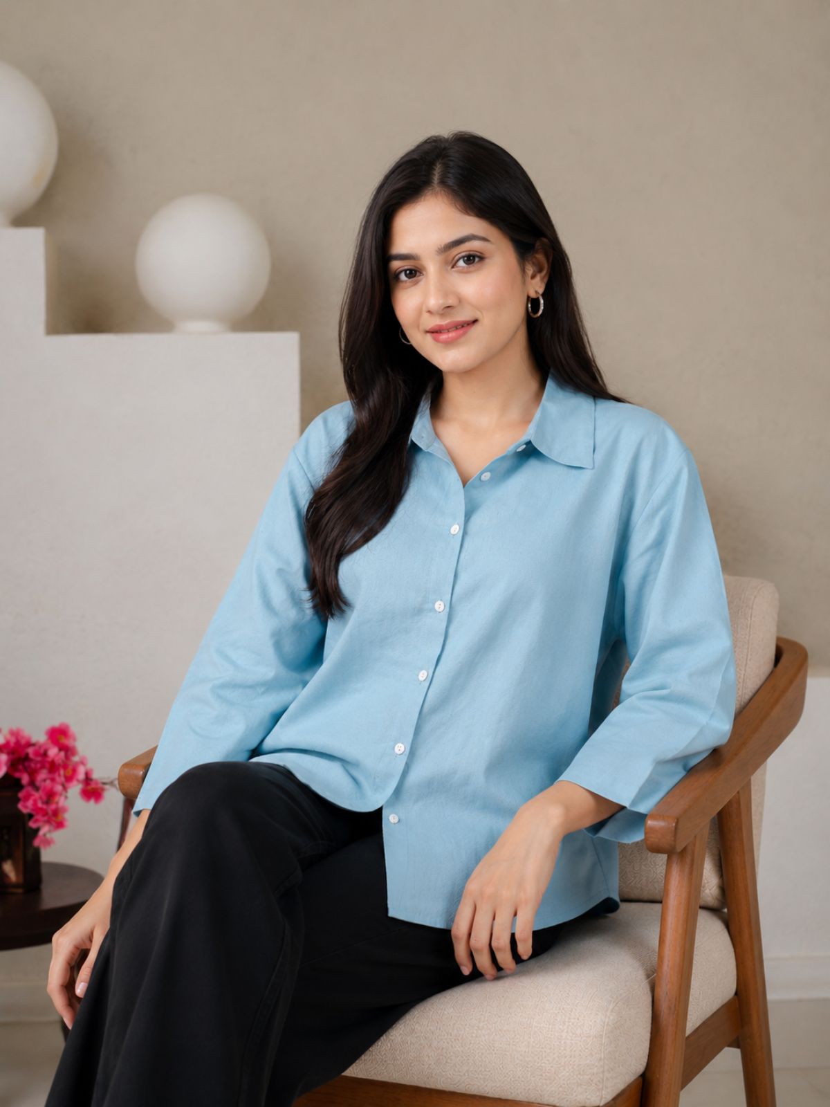 Firozi Cotton bell Sleeves Shirts
