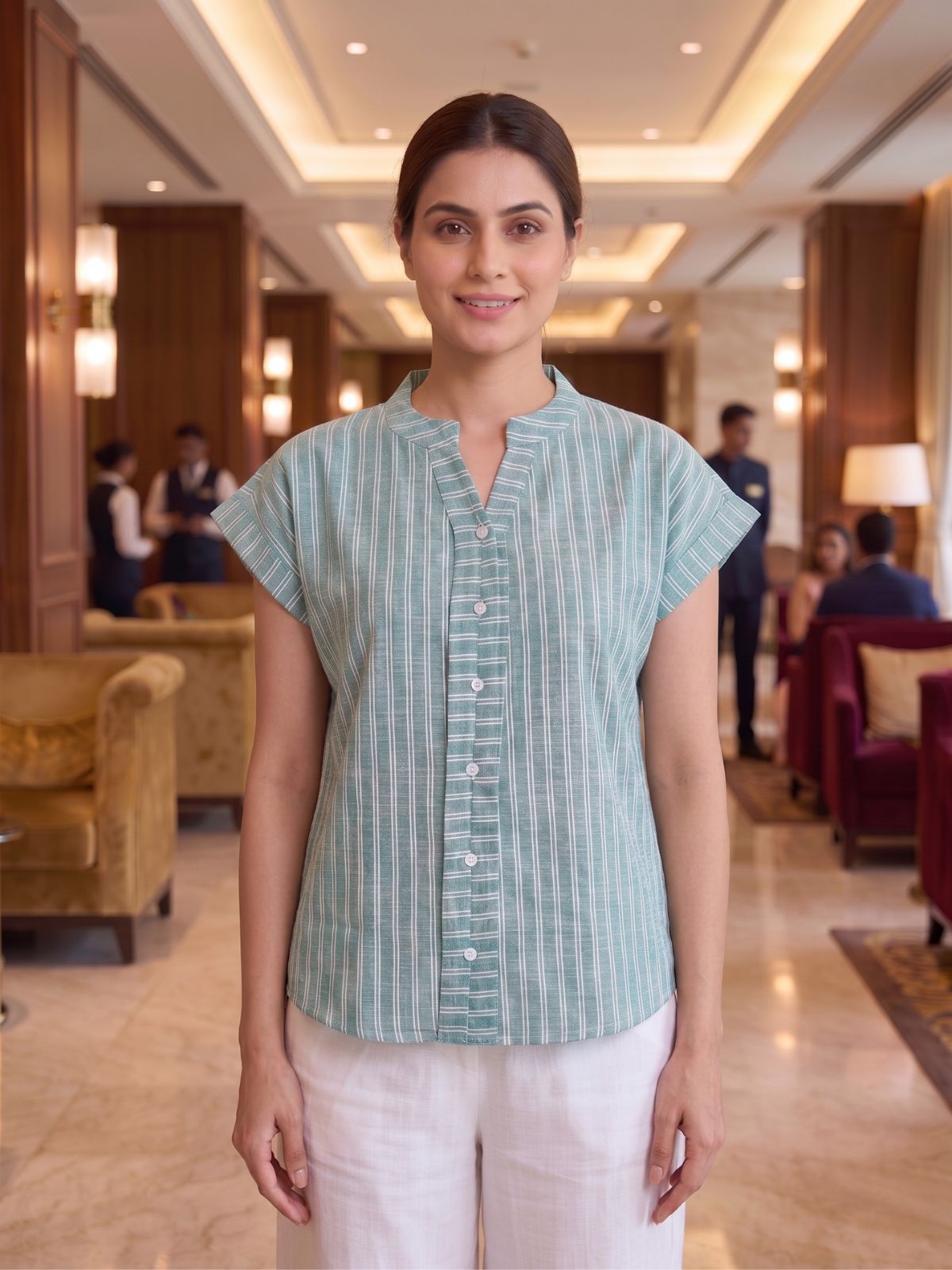Green Stripe Cotton Top
