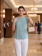 Green Stripe Cotton Top