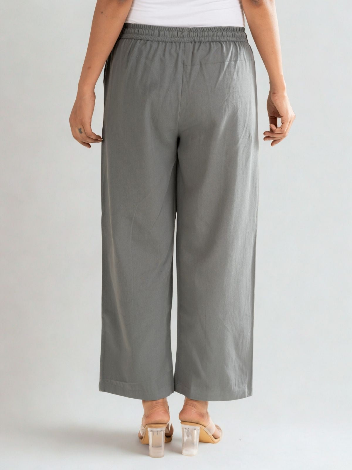 Grey Cotton Twill Pajama Pants