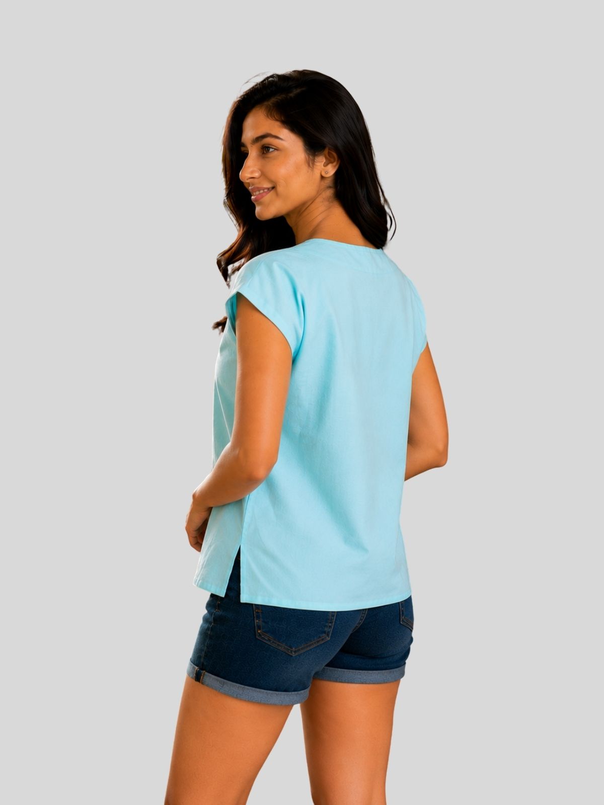 Light Green & Yellow Cotton Blends Tops Combo