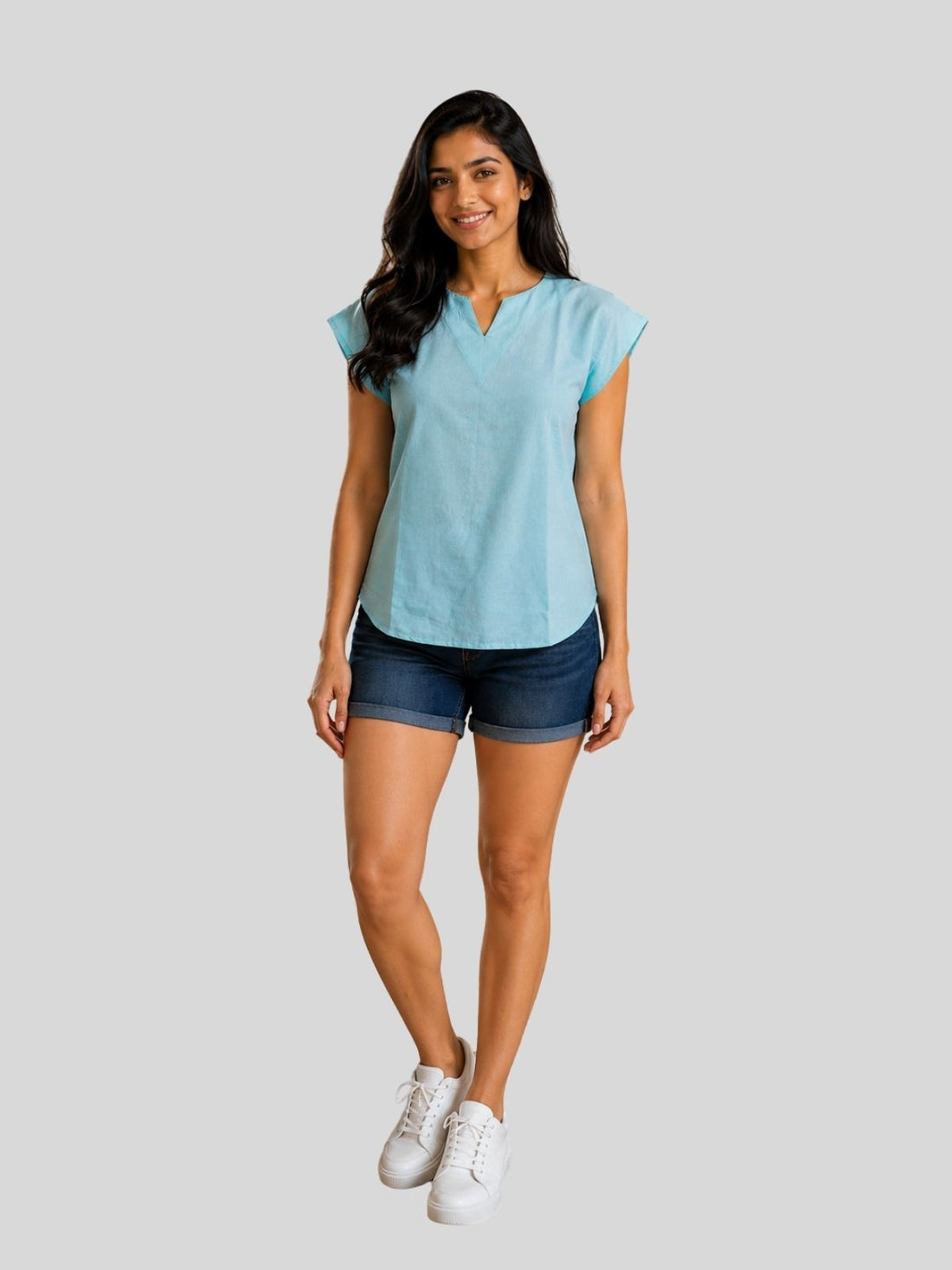 Light Green & Pink Cotton Blends Tops Combo